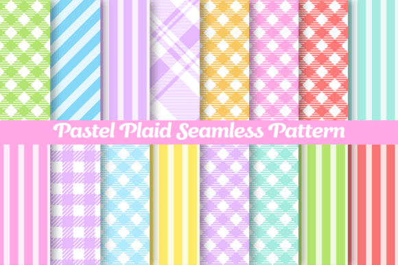Download Pastel Plaid Seamless Patterns Bundle - Plaid Collection