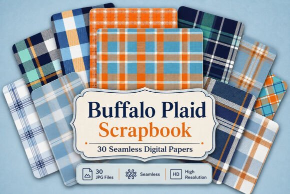 Download Buffalo Plaid Digital Scrapbook Paper - Plaid Collection