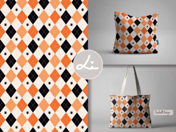 Download Halloween Argyle Plaid with Spider - Plaid Collection