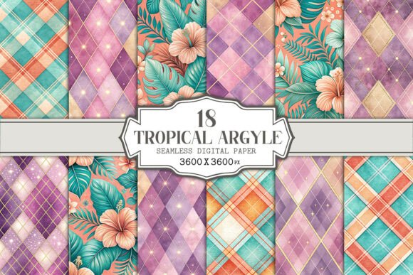 Download Pastel Pastel Hibiscus &amp; Plaid Seamless - Plaid Collection
