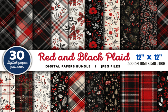 Download Red and Black Plaid Buffalo Paper Bundle - Plaid Collection