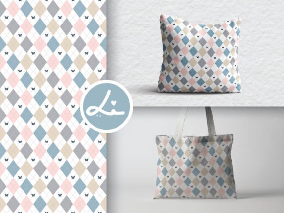 Download Spring Pastel Argyle Plaid Butterfly - Plaid Collection