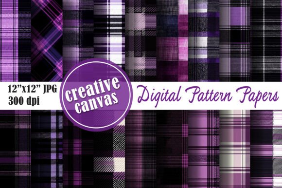 Download Purple Plaid Seamless Pattern Bundle - Plaid Collection