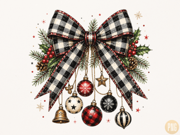 Download Buffalo Plaid Christmas Bow PNG - Plaid Collection