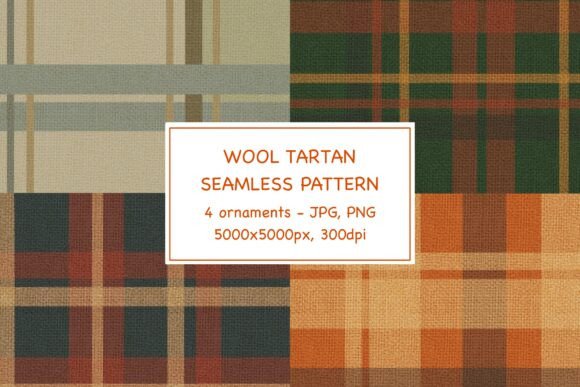 Download Wool Tartan Plaid Pattern 4 Pack PNG JPG - Plaid Collection